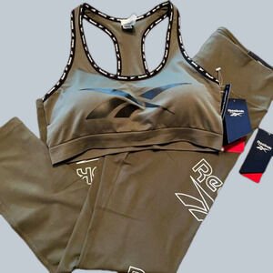 Reebok Active Wear Set /Leggings and Sports Bra, NEW